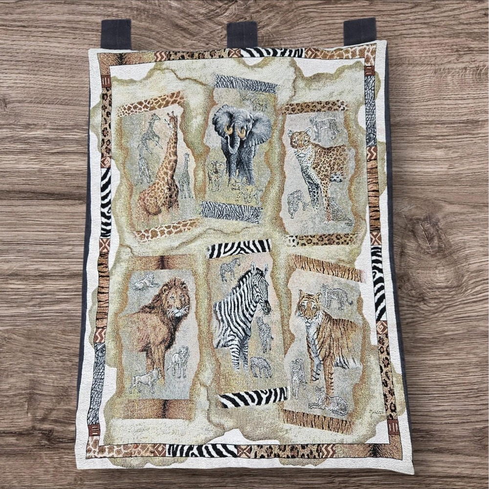 Safari‎ Animals Fine Art Tapestry Woven by Charlotte Home Furnishings 24x32 Wall